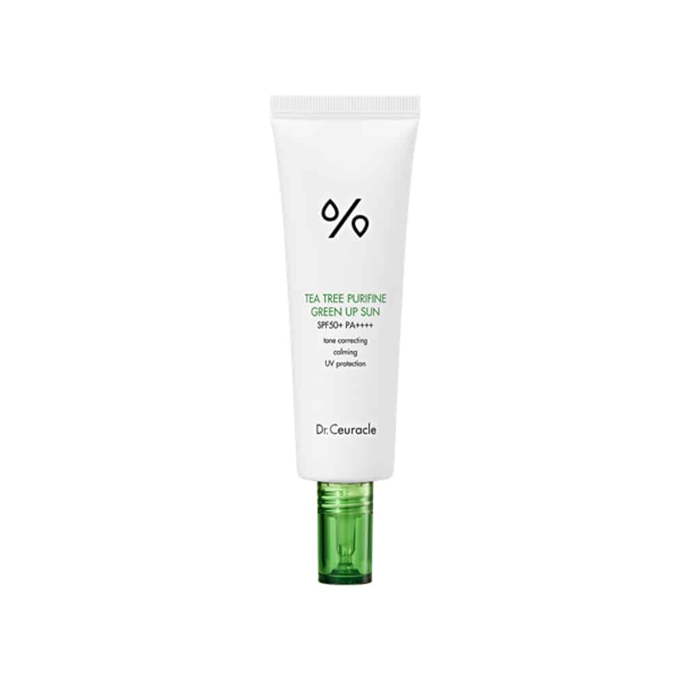 Cremă protecție solară corectoare Tea Tree Purifine Green Up Sun SPF 50 + PA++++, 50ml - expiră 13.10.2025