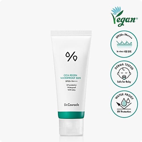 Cremă protecție solară rezistentă la apă / transpirație Dr. Ceuracle Cica Regen Waterproof Sun SPF 50+ PA ++++ 100ml