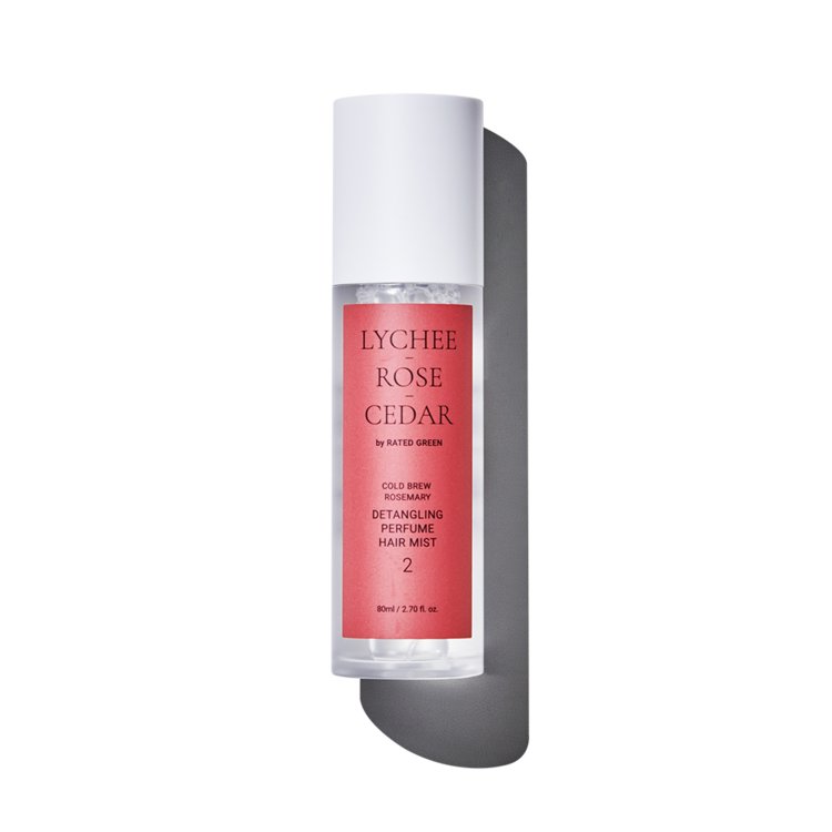 Mist vegan pentru descurcarea părului Rated Green Detangling Perfume Hair Mist 02 (LYCHEE-ROSE-CEDAR) 80ml