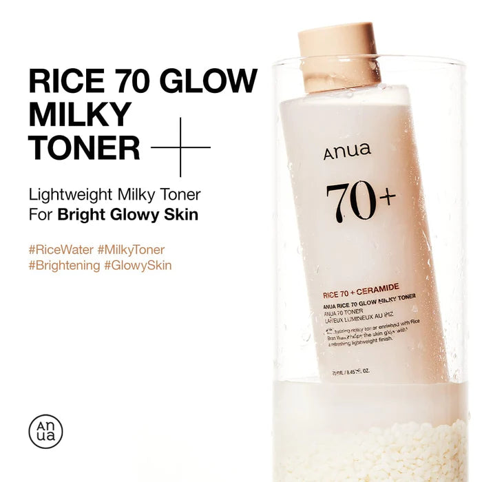 Toner iluminator - hidratant cu extract de orez Anua Rice 70 Glow Milky Toner -  250ml