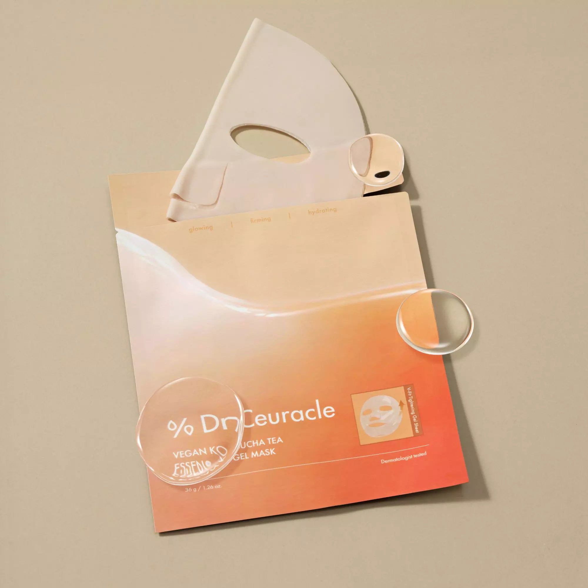 Mască hidrogel cu efect de lifting Dr. Ceuracle Vegan Kombucha Tea Essence In Gel Mask 36g