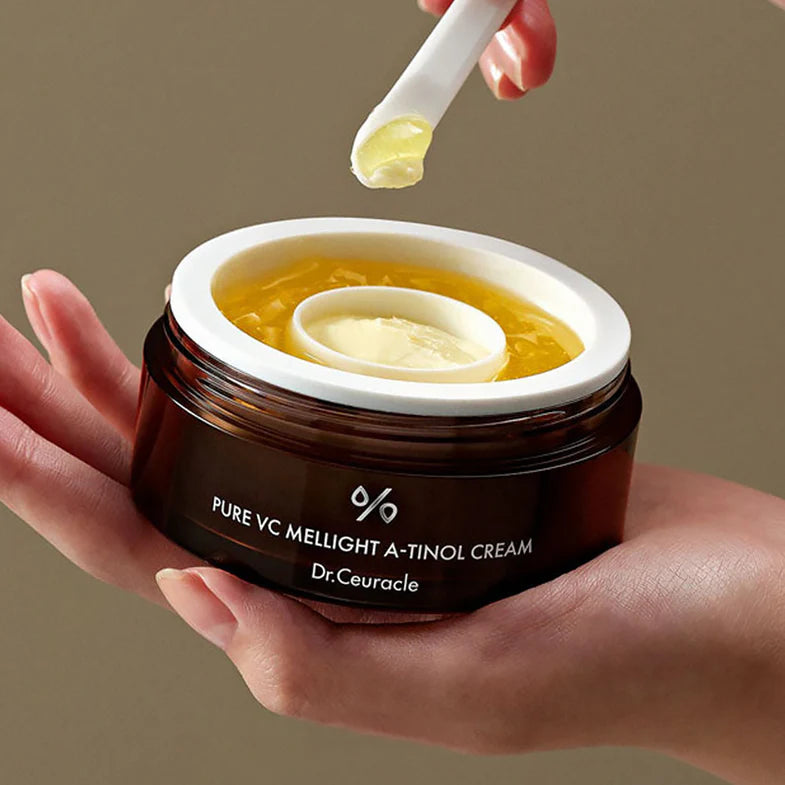 Cremă bifazică pentru luminozitate cu Retinol si Vitamina C Dr. Ceuracle Pure VC Mellight A-Tinol Cream 70g