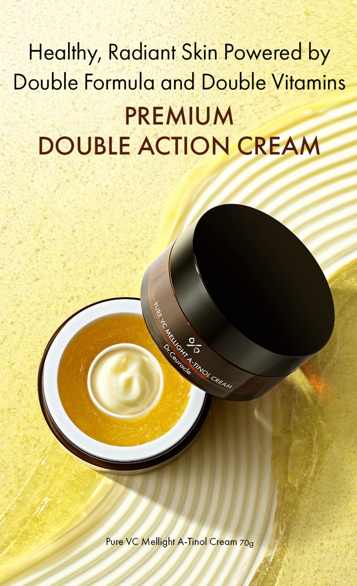 Cremă bifazică pentru luminozitate cu Retinol si Vitamina C Dr. Ceuracle Pure VC Mellight A-Tinol Cream 70g