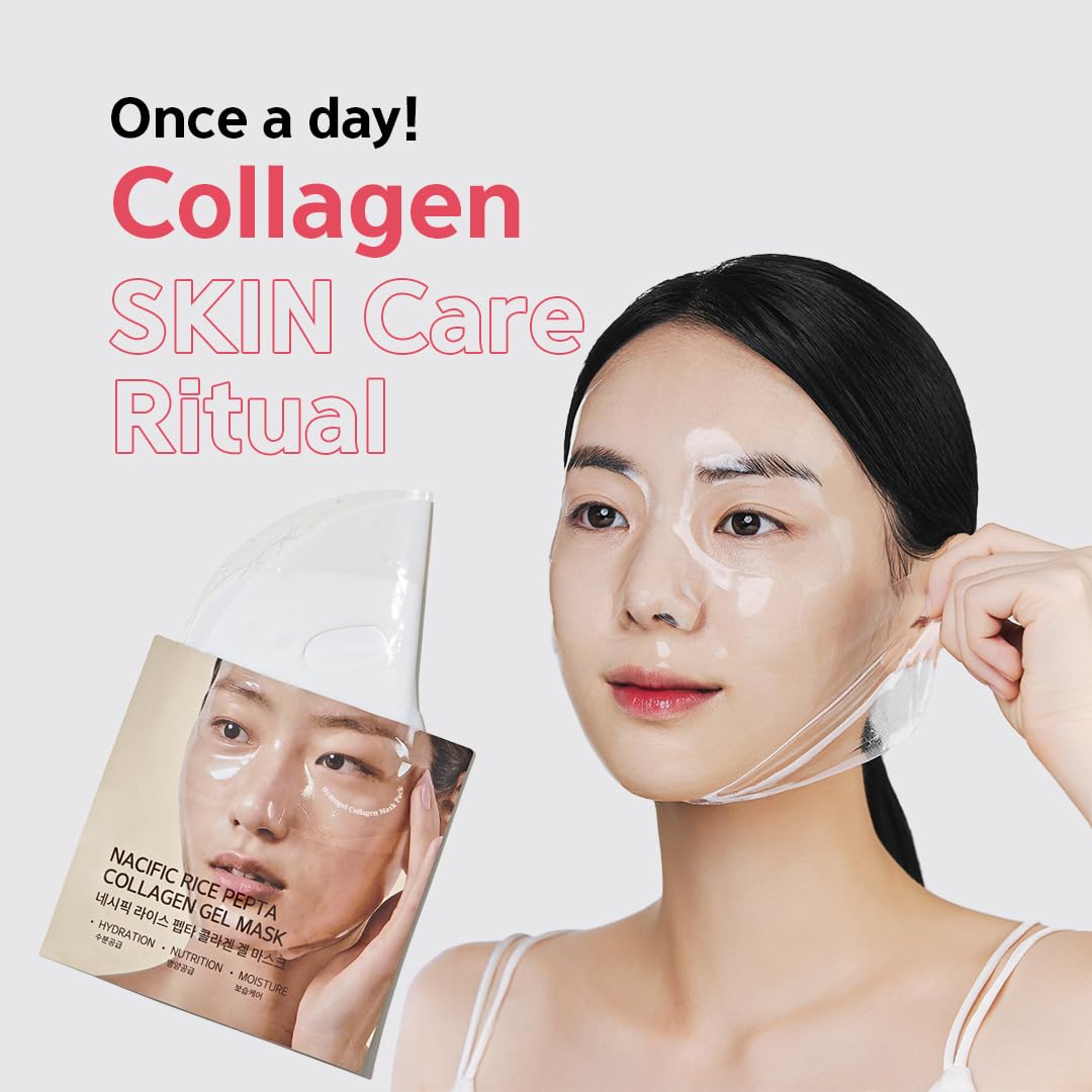 Set măști cu colagen și peptide Nacific Rice Pepta Collagen Gel Mask 35g* 4ea