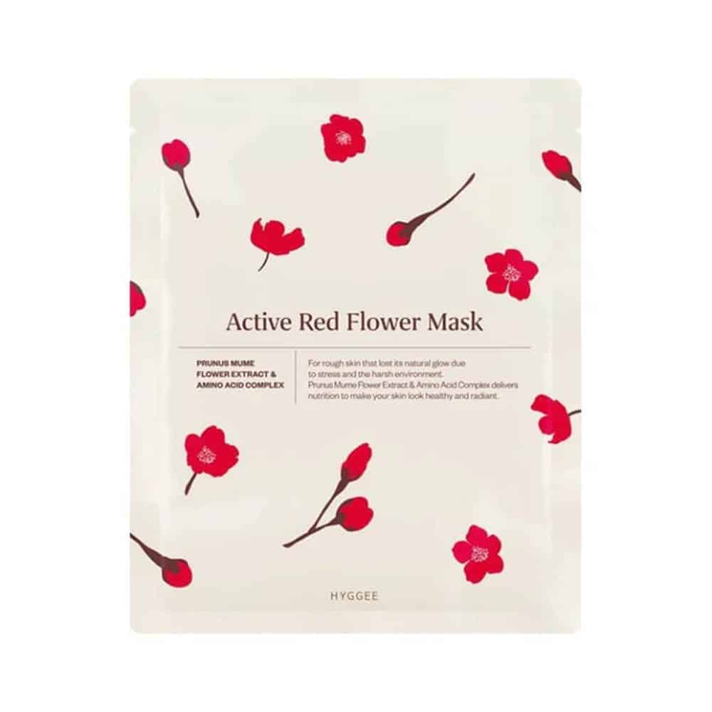 Mască pentru luminozitate Hyggee Active Red Flower Mask